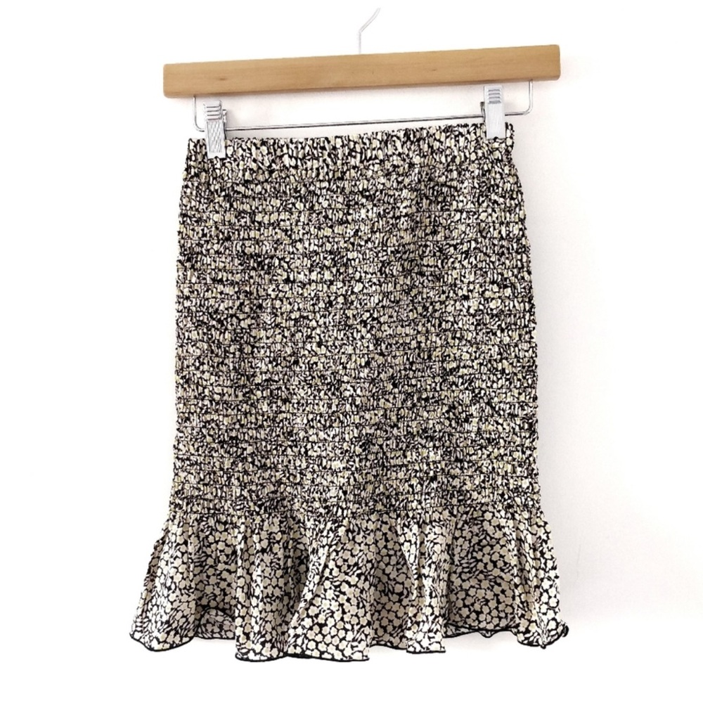 & Other Stories Floral Fitted Smocked Skirt sz 4